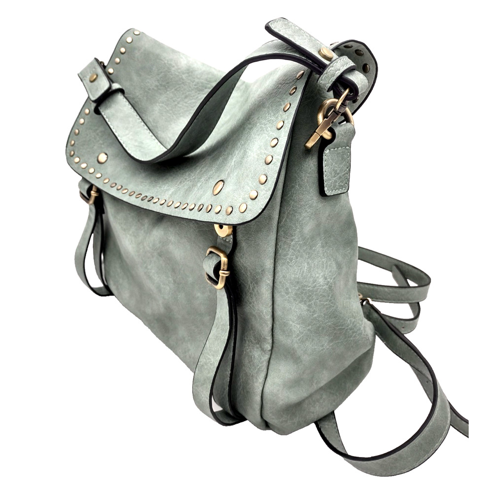 JEN & CO@ Crossbody Handbag Purse Shoulder Adjustable Strap Aqu Green 13" X 10"